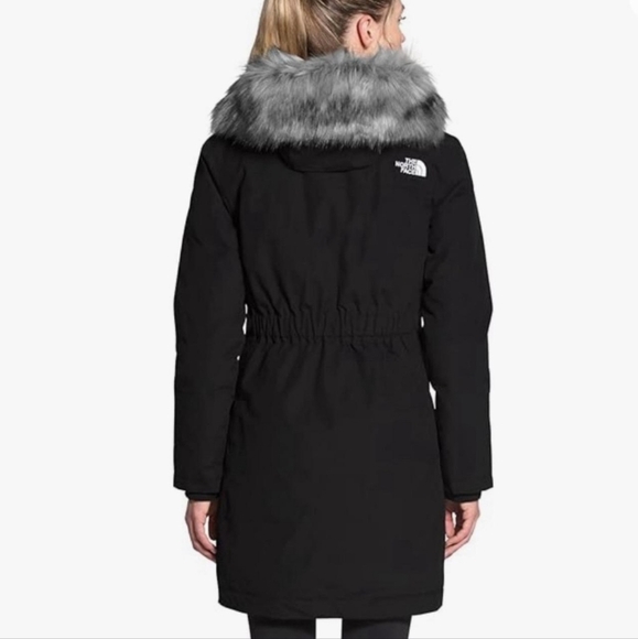 The North Face Tnf Black Arctic Parka Jacket with Faux Fur Trim Size S - Picture 9 of 9